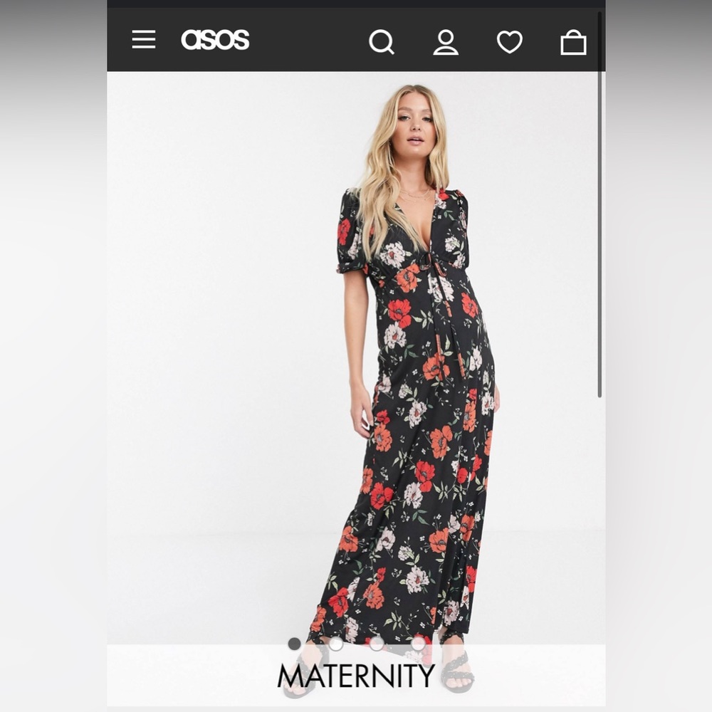 ASOS DESIGN Maternity tie front maxi dress in floral print